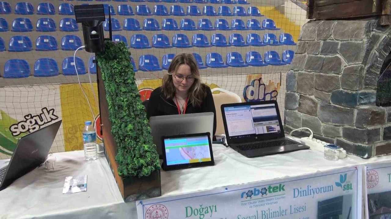 Rize’deki ROBOTEK Yarışmasında hazırlanan doğal afet projesi ilgi odağı oldu