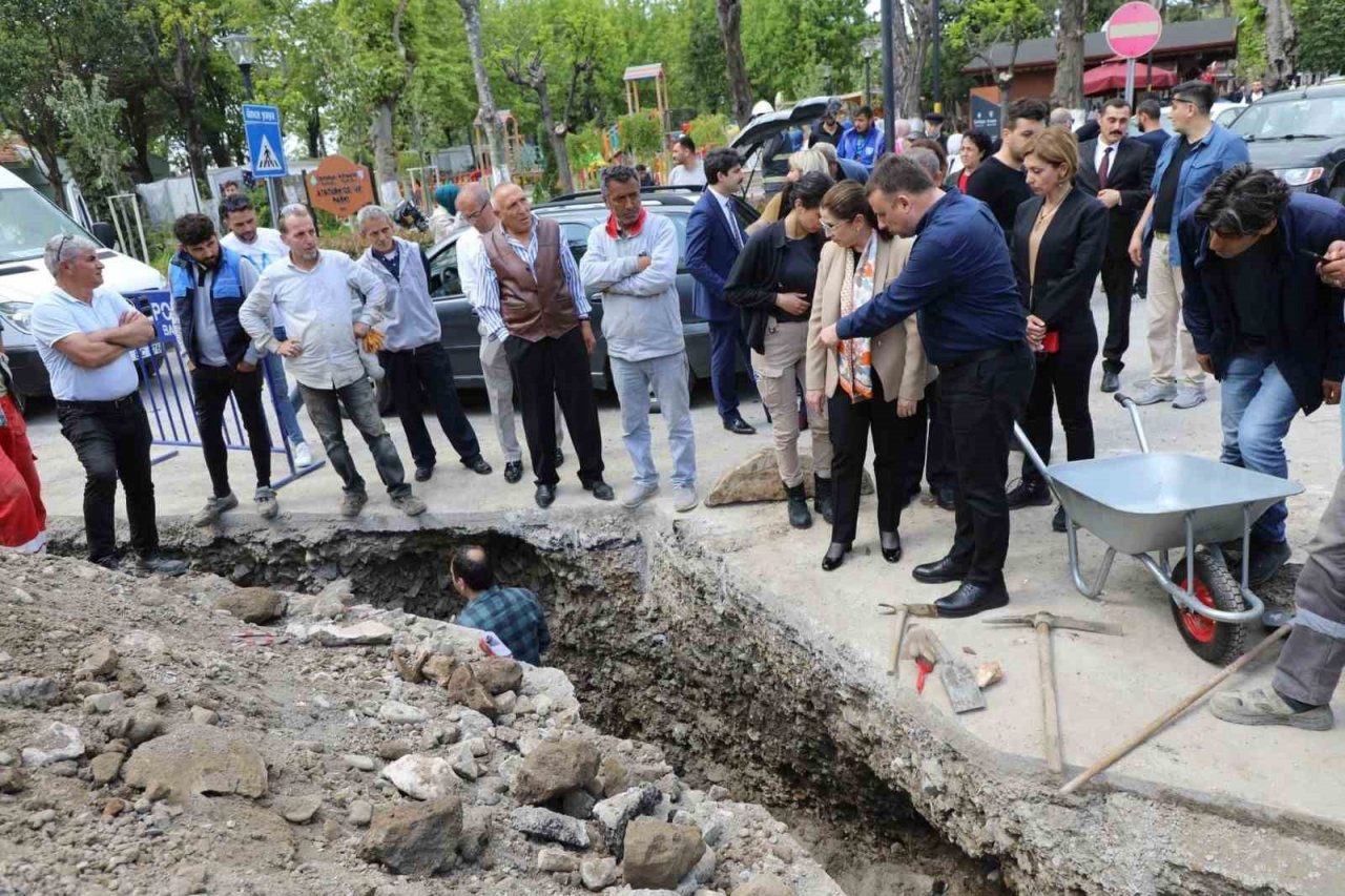 Doğalgaz hattı kazılarında tarihi parçalara rastlandı