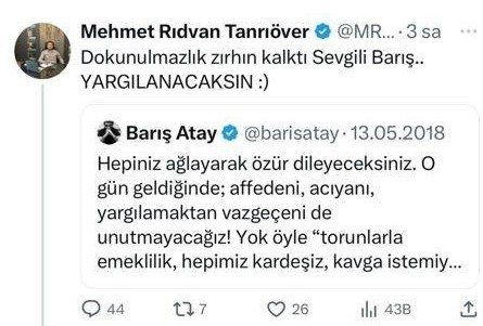 Barış Atay’a ‘Yargılanacaksın’ diyen hukuk öğrencisi, hakaret eden 72 kişiden şikayetçi oldu