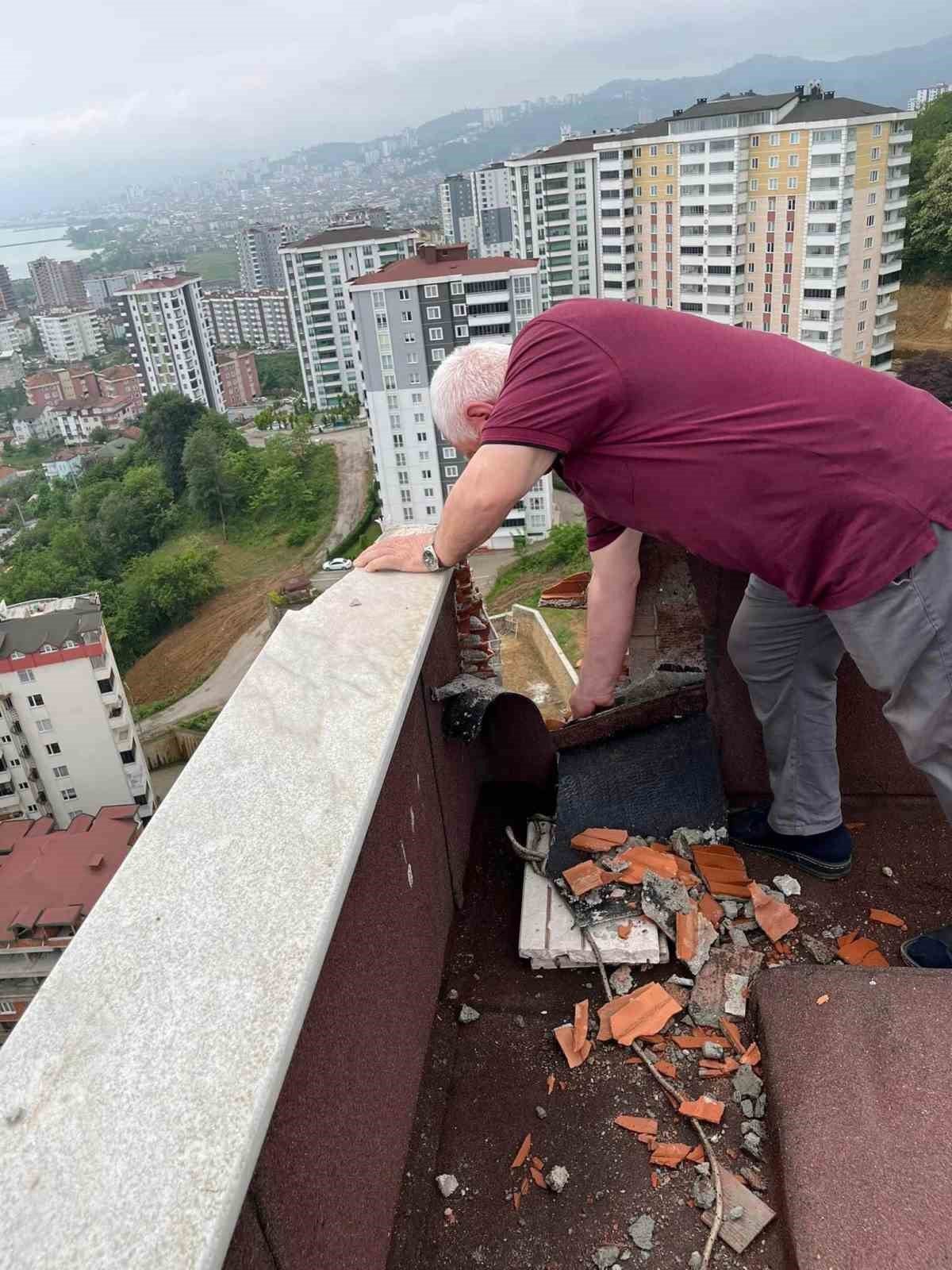 Ordu’da bir eve yıldırım düştü