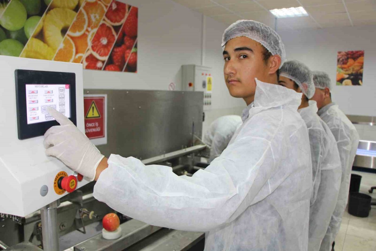 Amasya’da okulda meyve kurutma tesisi kuruldu, elma cipsi üretimine başlayan öğrencilerin hedefleri büyük