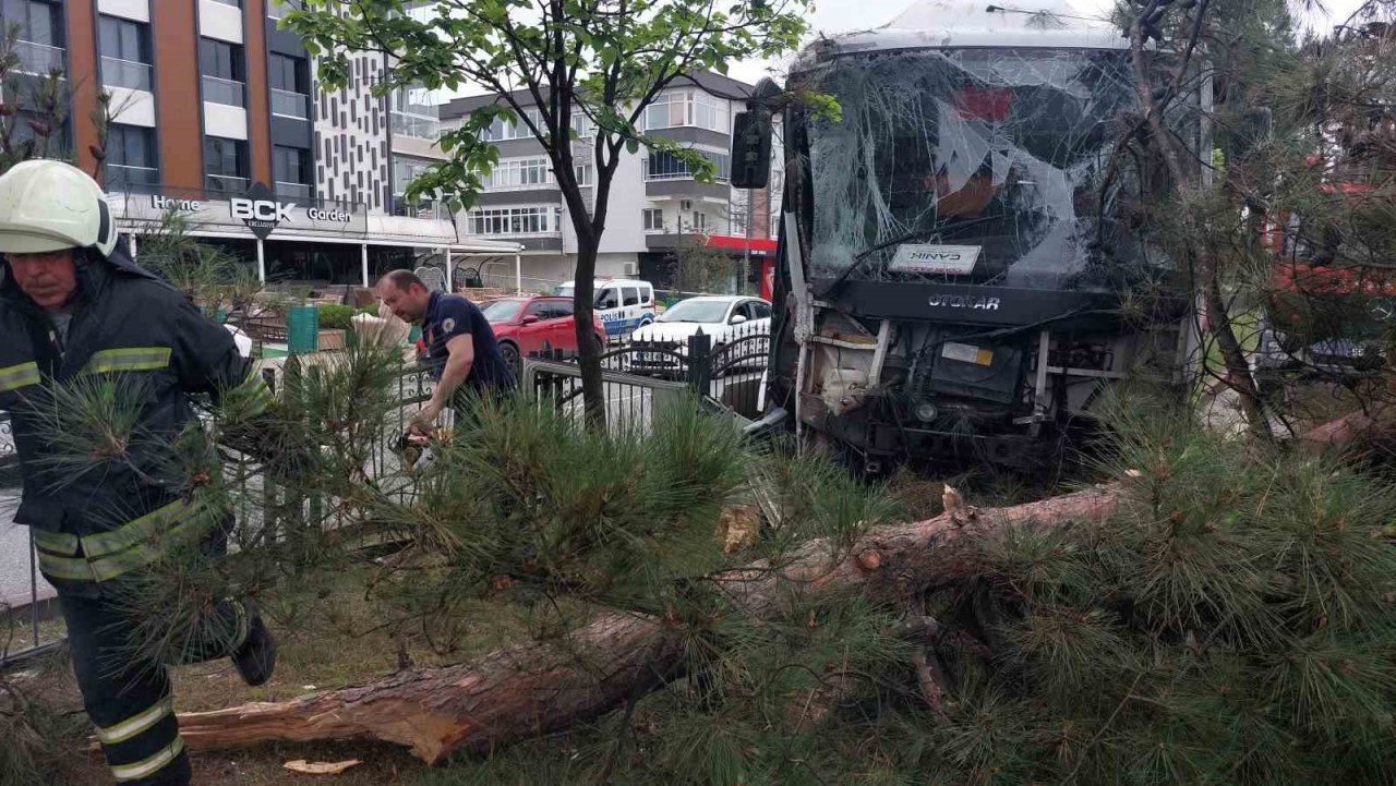 Samsun’da 9 kişinin yaralandığı işçi servisi kazasında polis, yaralı karga yavrusuna da hastaneye götürdü