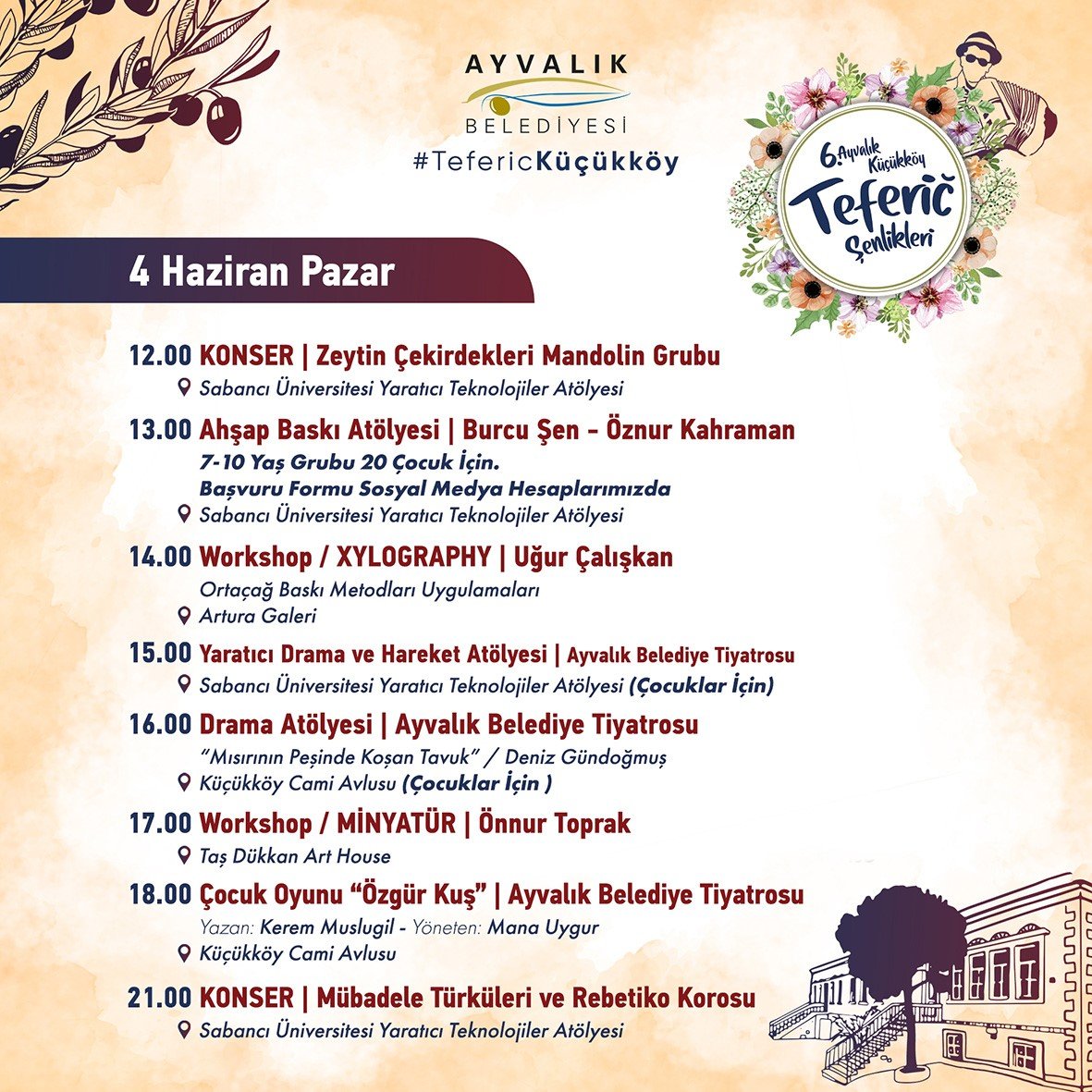 6. Ayvalık Küçükköy Teferic Şenlikleri’nin programı dopdolu