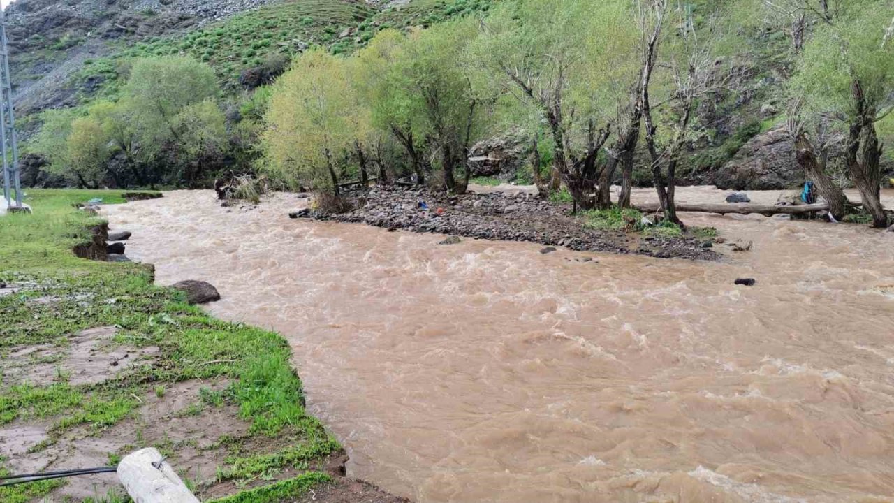 Tekman’da sağanak yağış derelerin taşmasına neden oldu