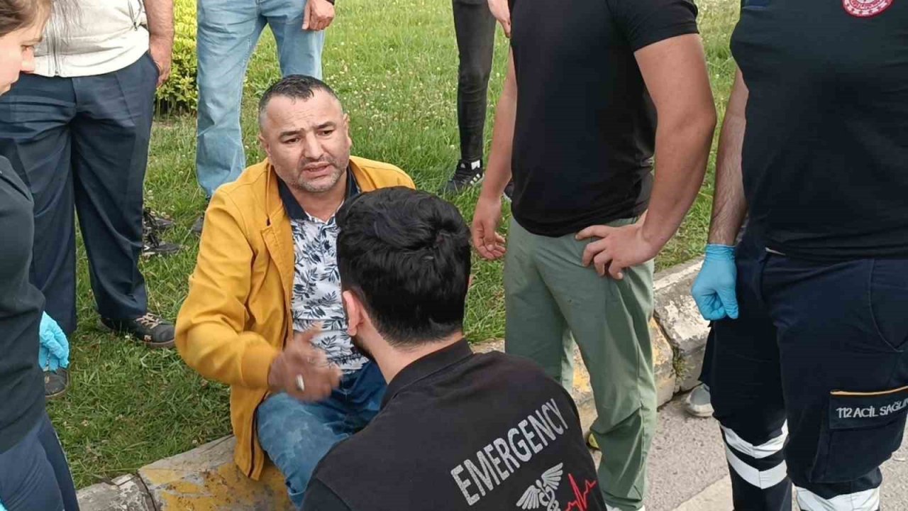 Takla atan otomobilden hafif sıyrıklarla çıktı