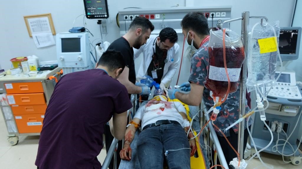 Gümüşhane Devlet Hastanesi’nde yapılan tatbikat gerçeği aratmadı