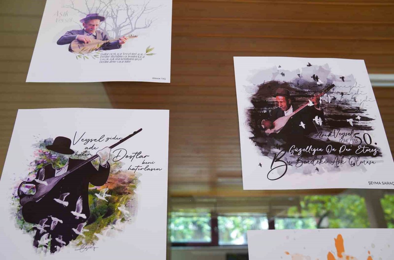 Aşık Veysel kolaj sergisi ziyaretçilerini bekliyor