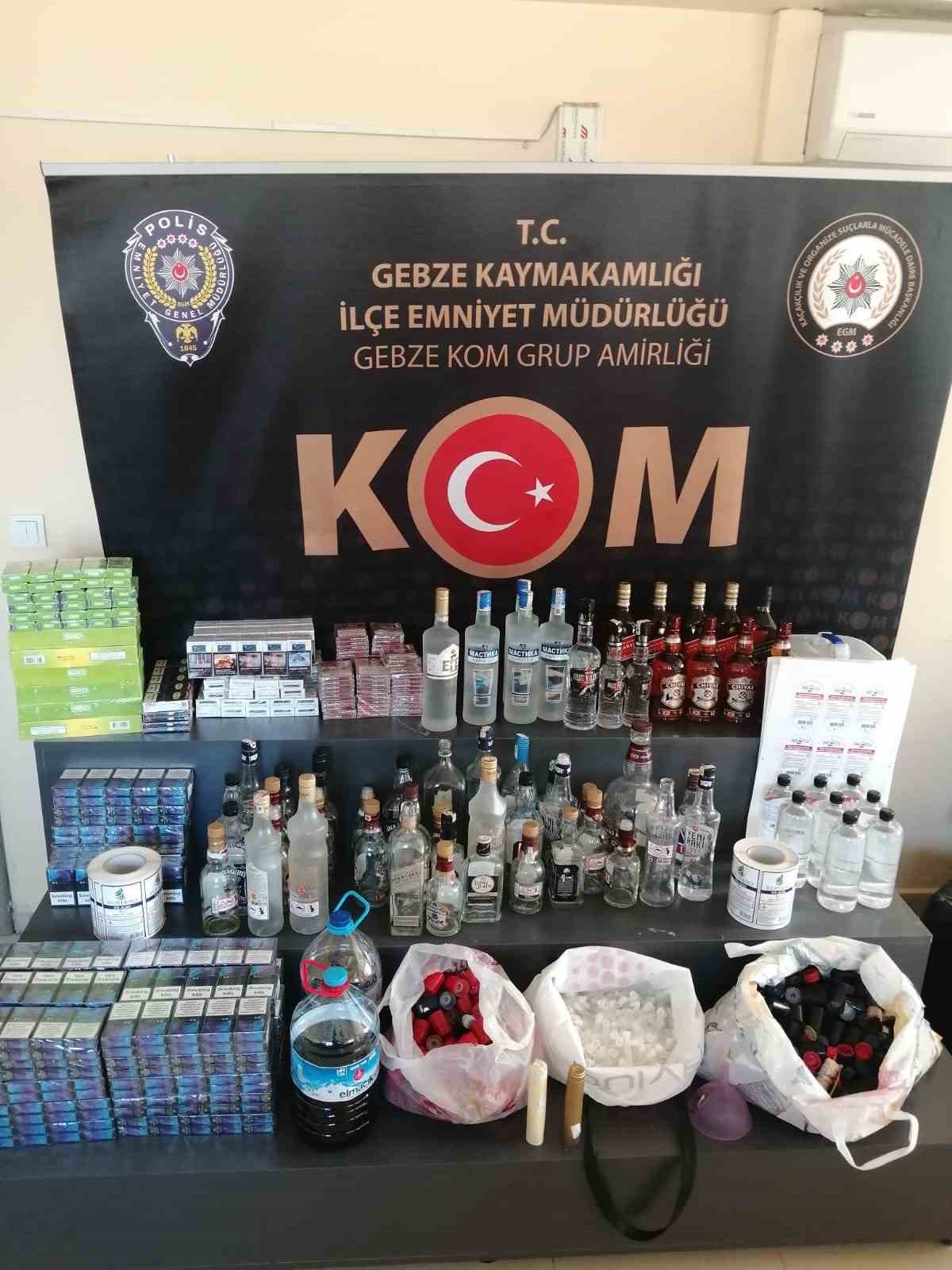 Kocaeli’de uyuşturucu ve sahte alkol operasyonu