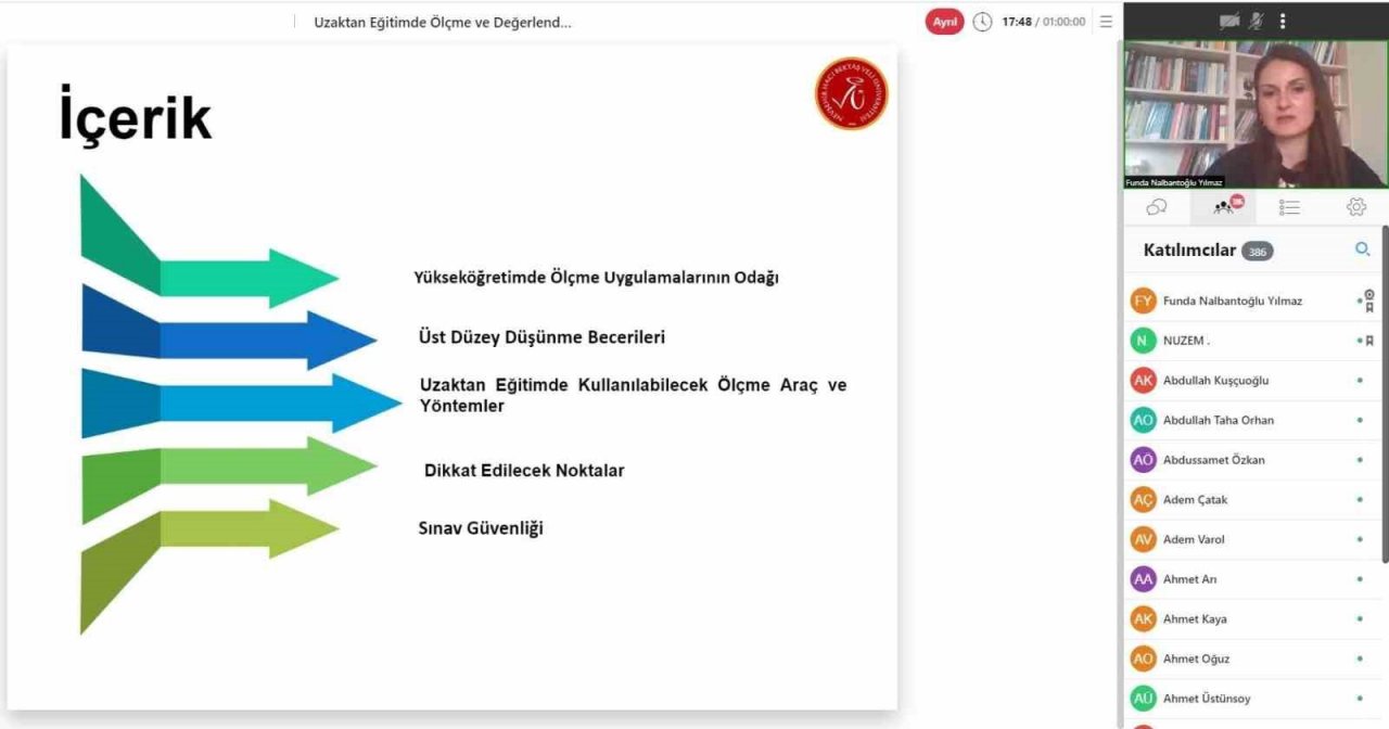 NEVÜ’lü akademisyenlere ‘Uzaktan Eğitimde Ölçme ve Değerlendirme’ semineri verildi