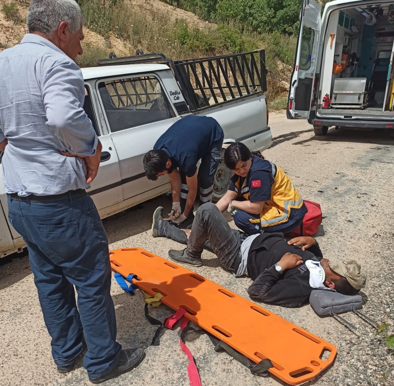 Adıyaman’da iki araç kafa kafaya çarpıştı: 2 yaralı