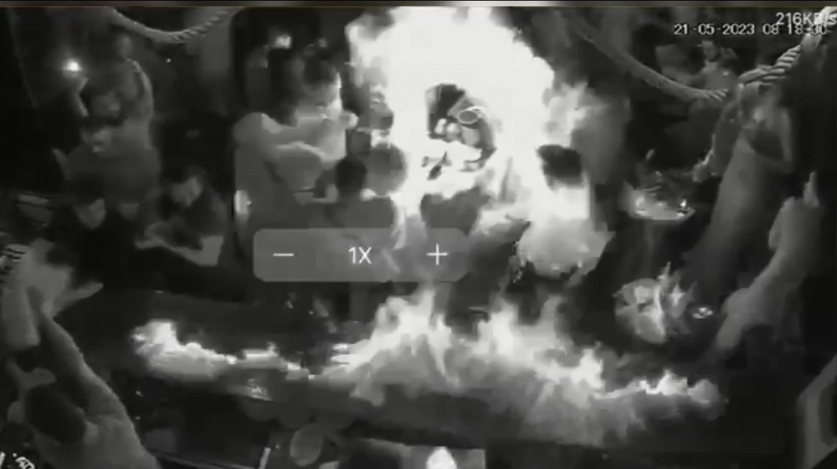 Şişli’de gece kulübünde dehşet anları kamerada: Alev alev yandılar