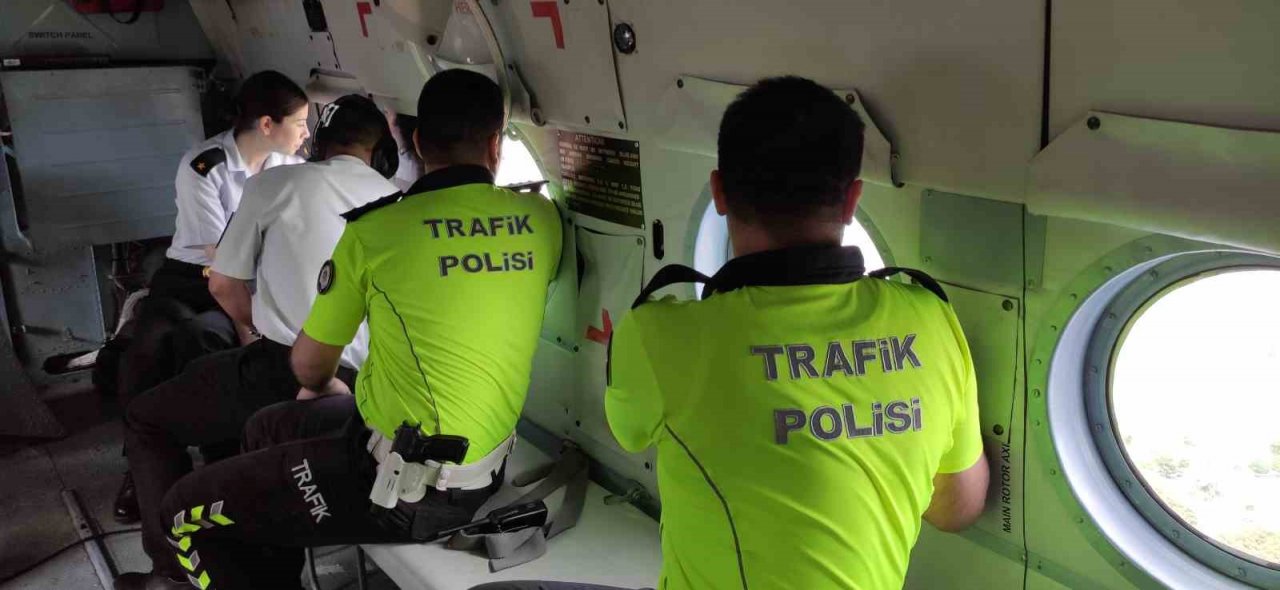 Ölümlü kazaların arttığı Denizli’de trafik havadan denetlendi