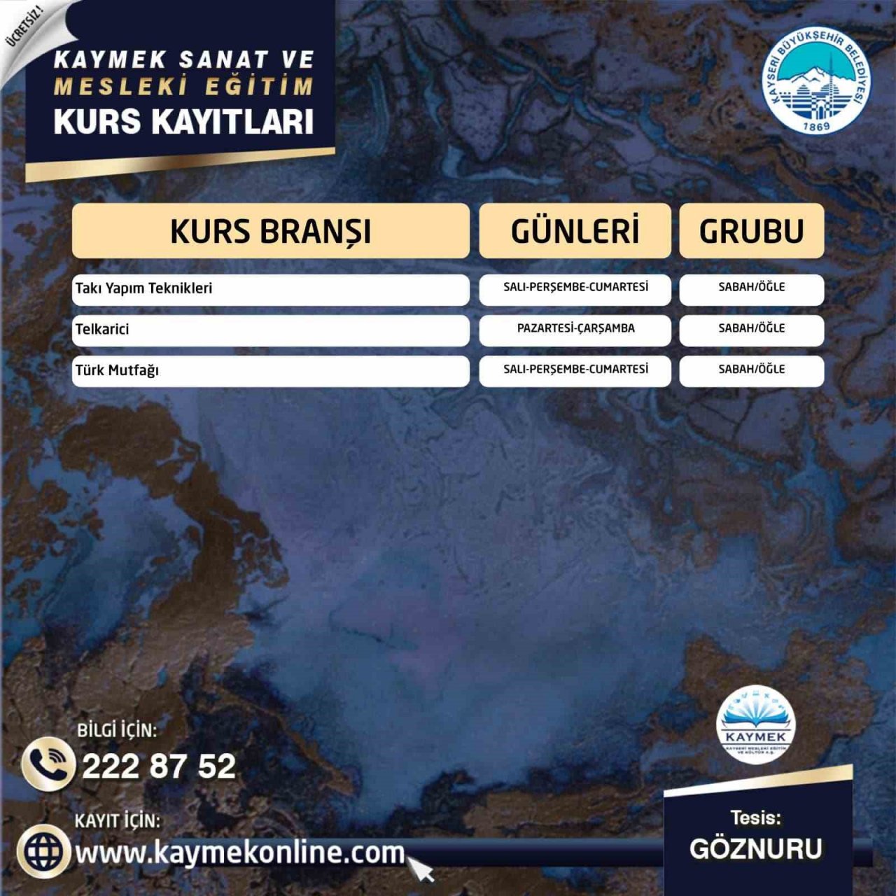 KAYMEK Sanat Ve Mesleki Eğitim Yaz Dönemi kurs kayıtları başladı