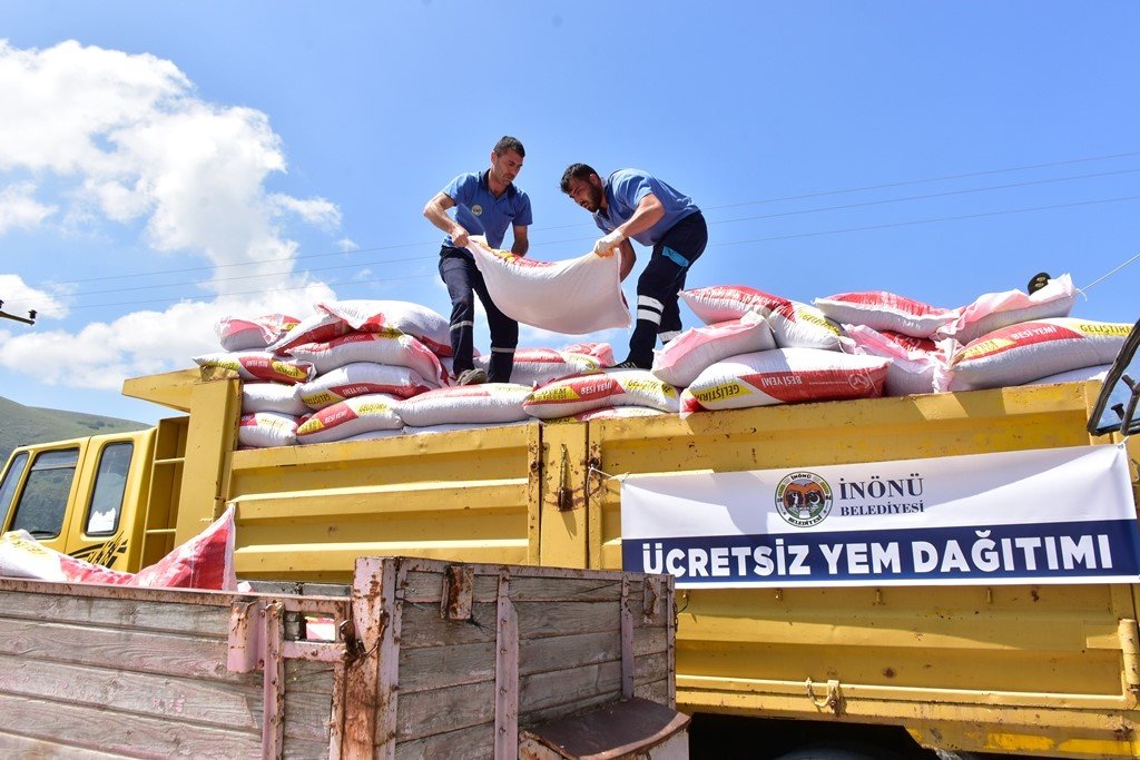 İnönü Belediyesi’nden manda üreticilerine ücretsiz yem desteği