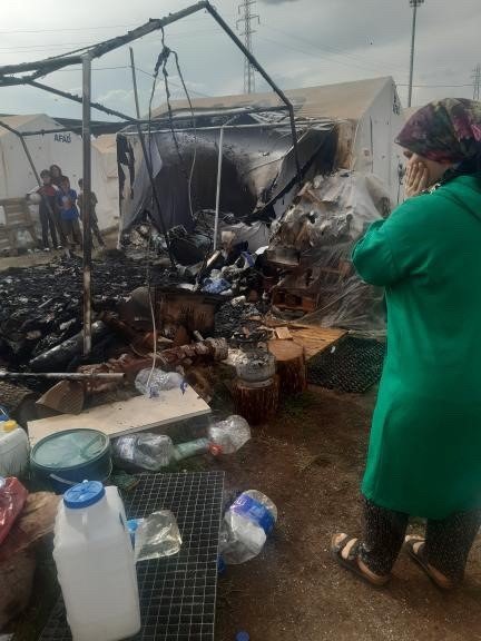 Çadır kentte korkutan yangın