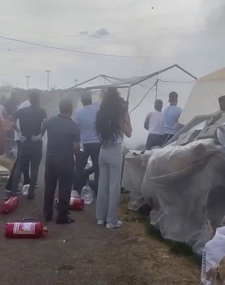 Çadır kentte korkutan yangın