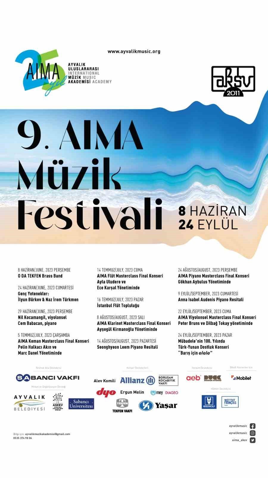 Ayvalık 9. AIMA Müzik Festivali başlıyor