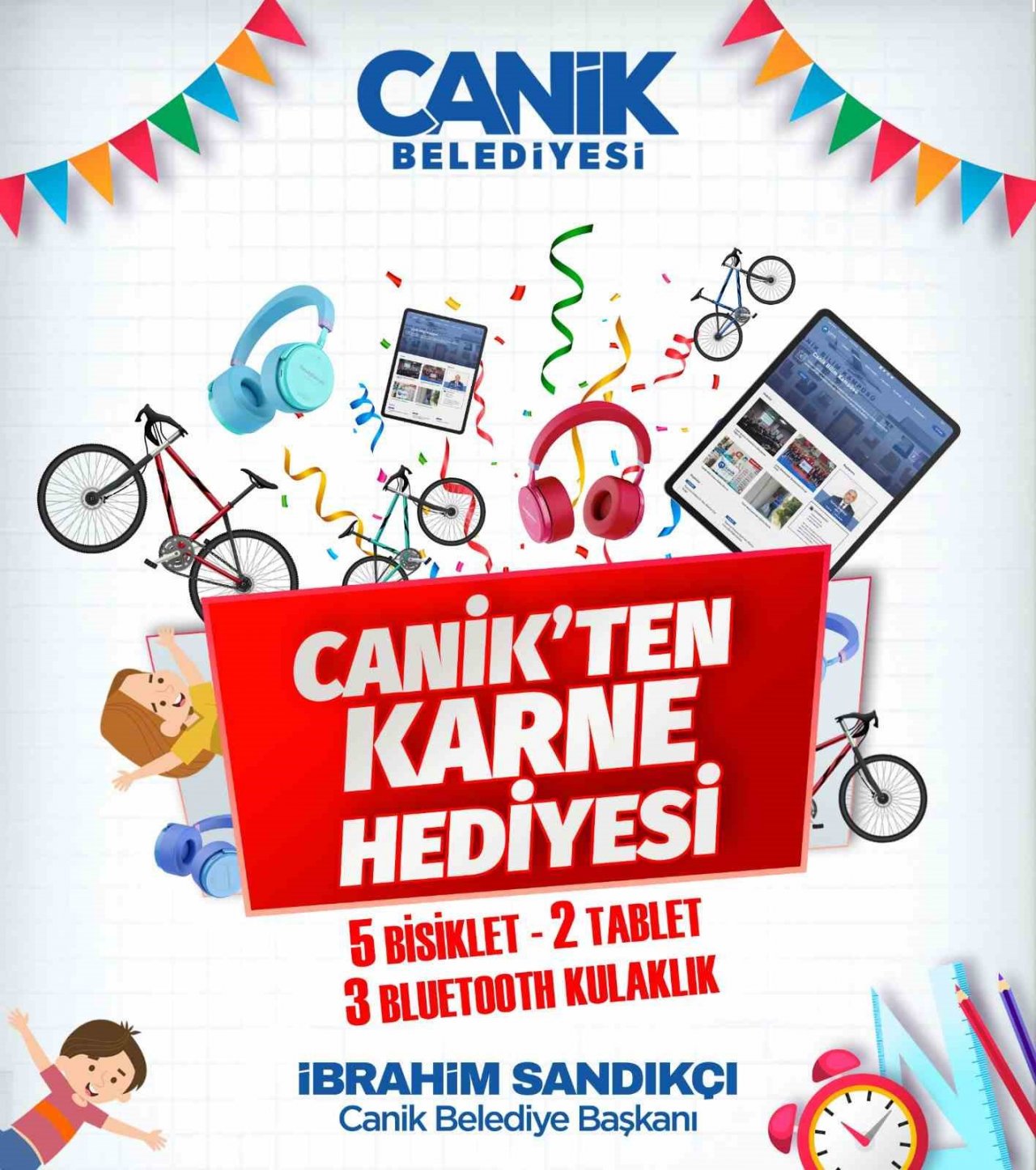 Canik Belediyesi’nden öğrencilere karne hediyesi