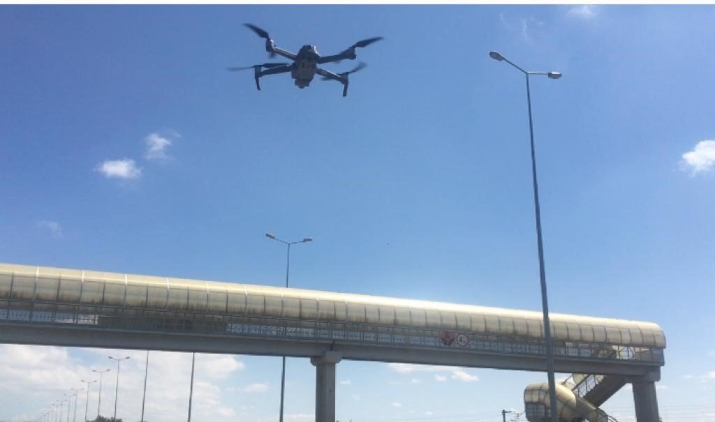 Kayseri polisinden dron destekli trafik denetimi