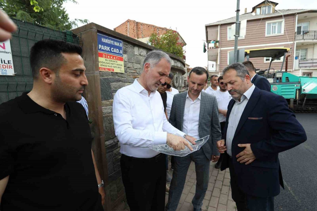 İnegöl park caddesinin asfaltı yenileniyor