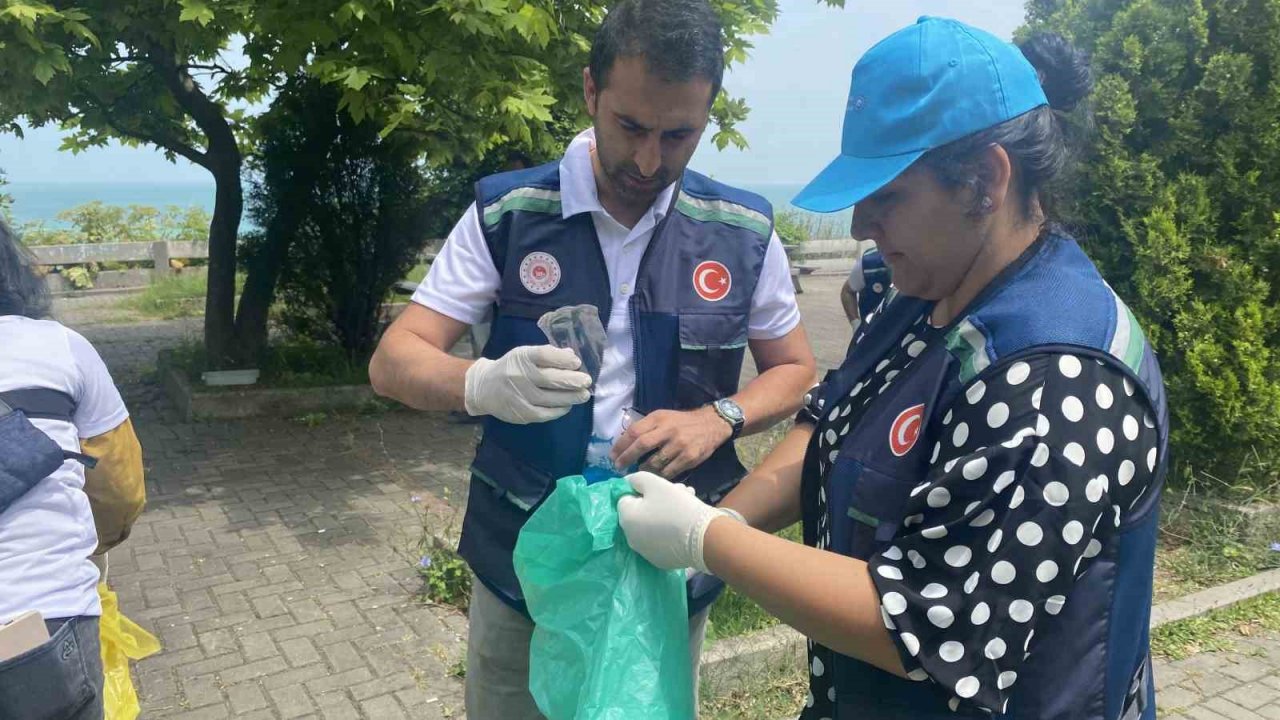 Zonguldak’ta çöp toplayıp, balık tutmak için yarıştılar