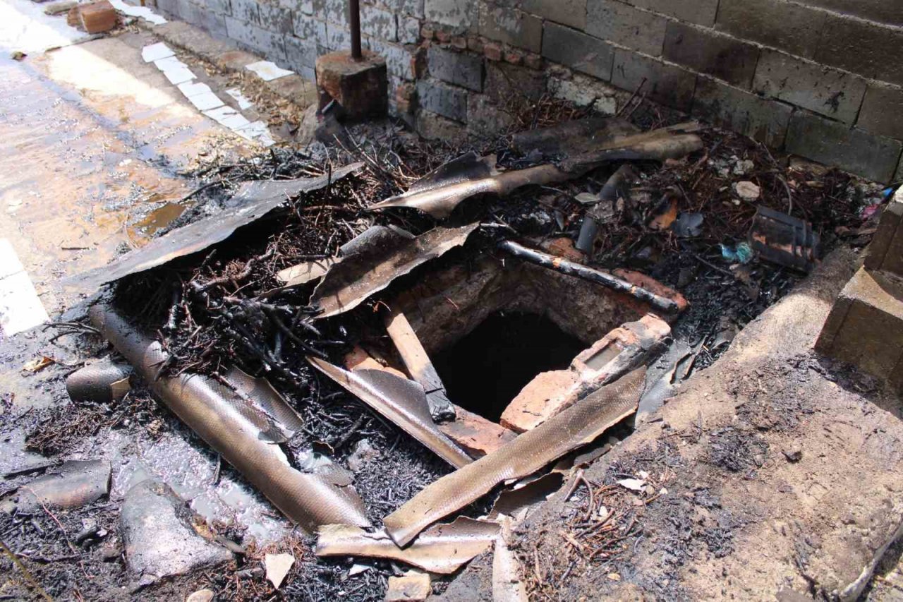 Mahalle sakinlerinin dikkati yangının büyümesinin önüne geçti