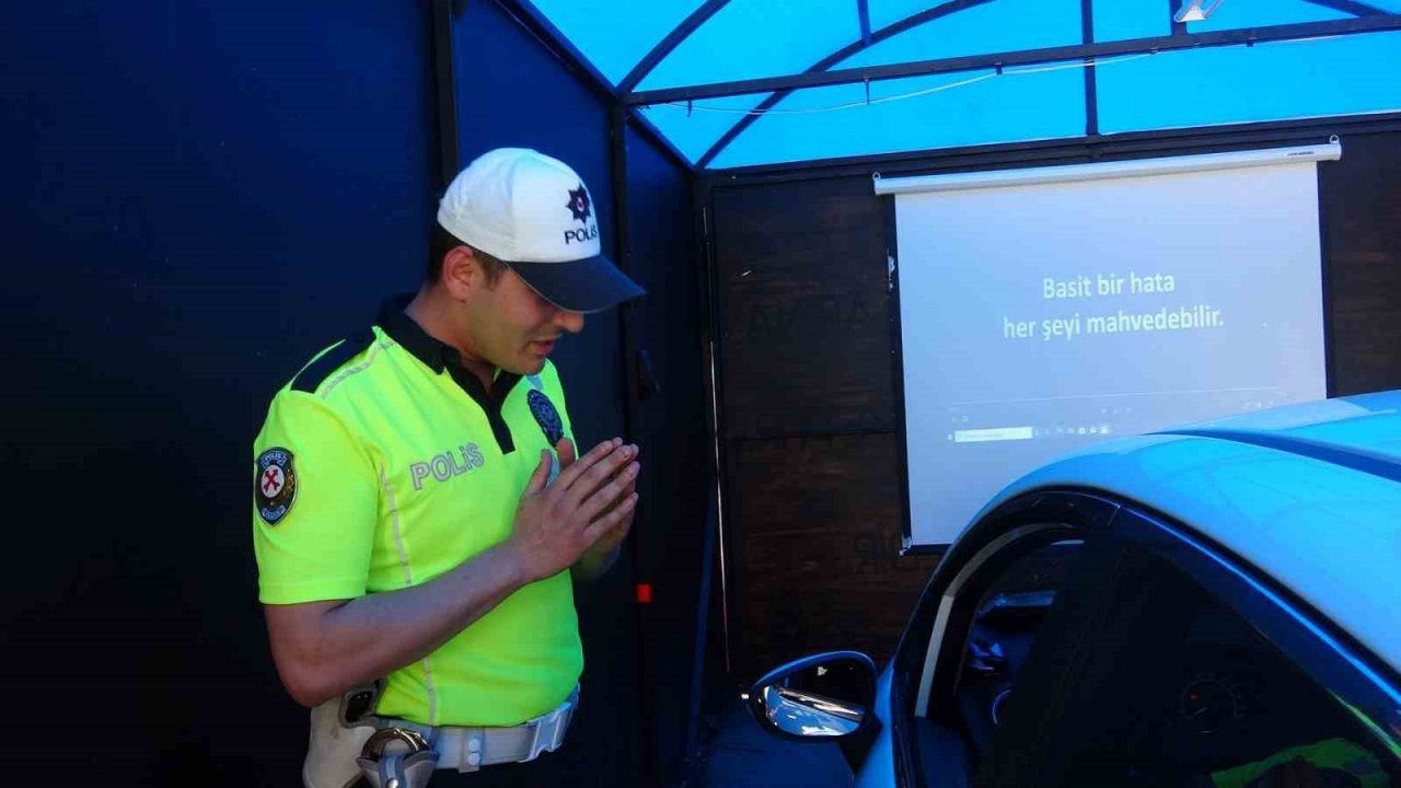 Bolu’da dikkat çeken polis uygulaması: Yaşam tüneli oluşturuldu