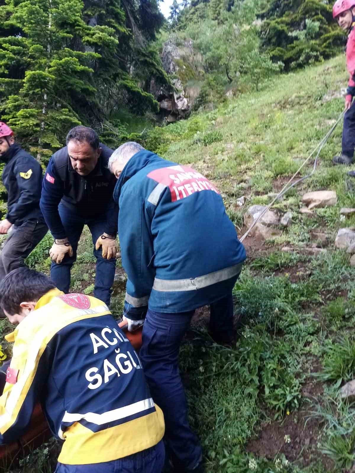 Uçuruma yuvarlanan kamyonet sürücüsü hayatını kaybetti