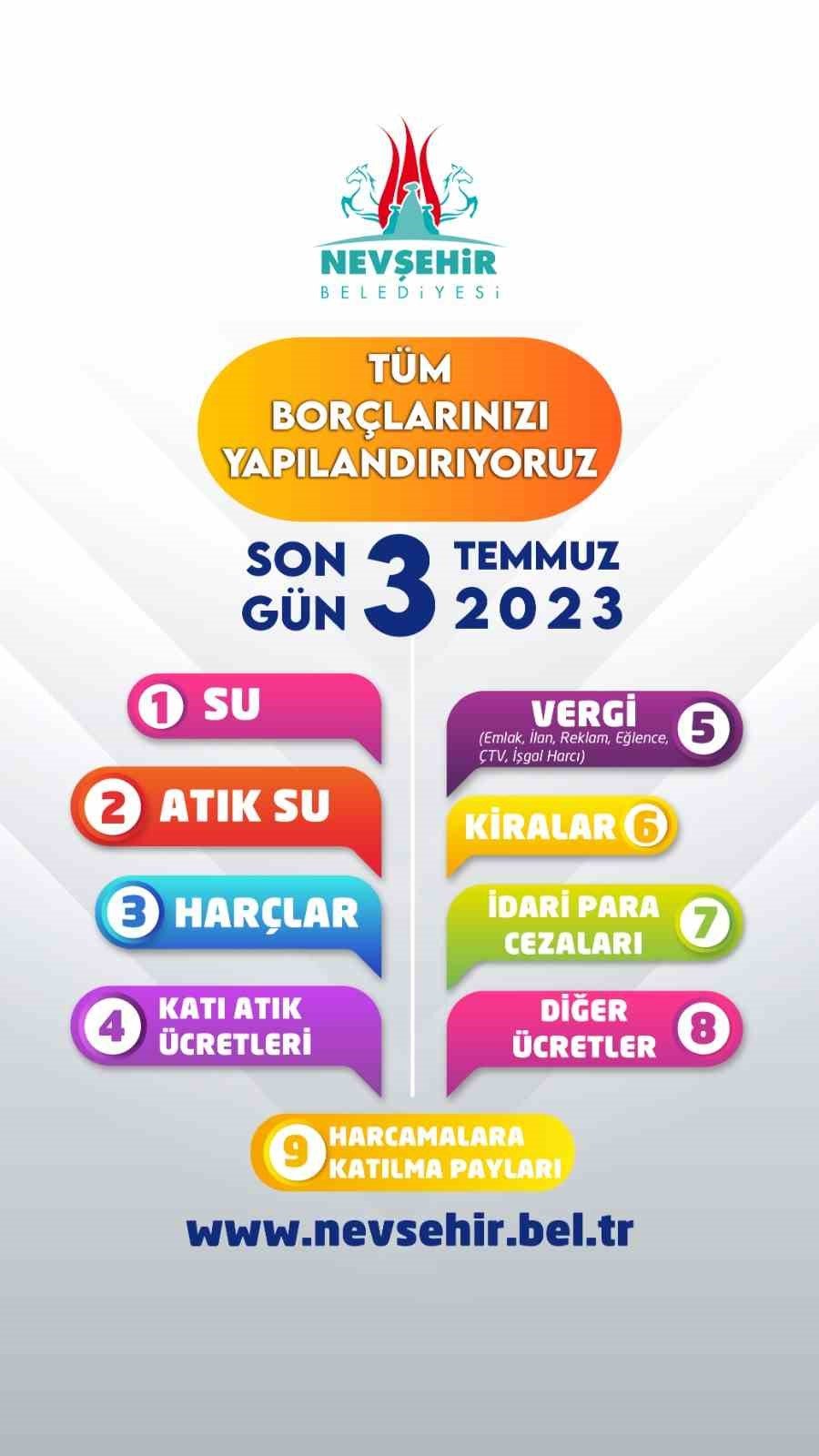 Nevşehir Belediyesinden yapılandırma uyarısı