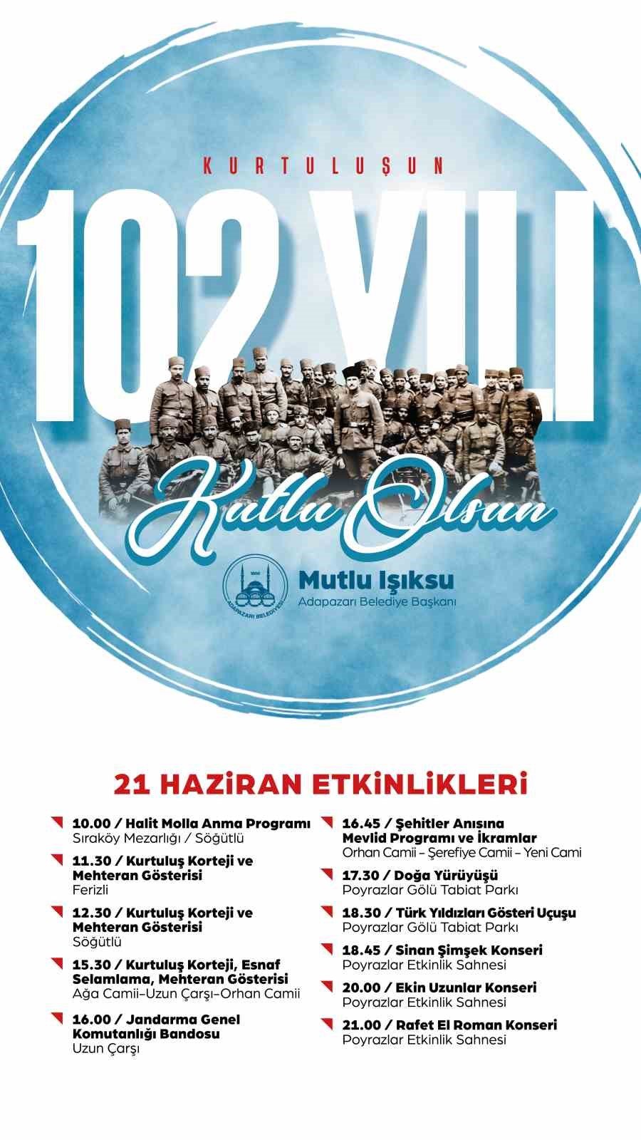 Kurtuluşun 102. yılı coşkuyla kutlanacak