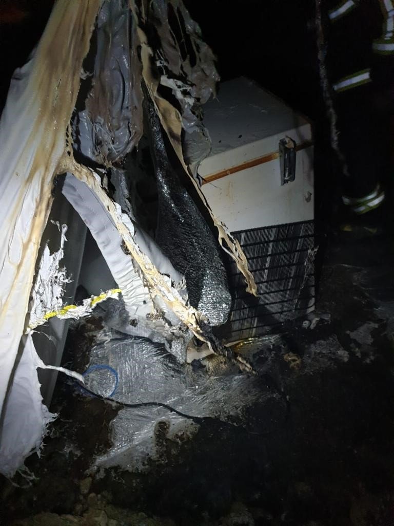 Arsuz’da konteyner yangını