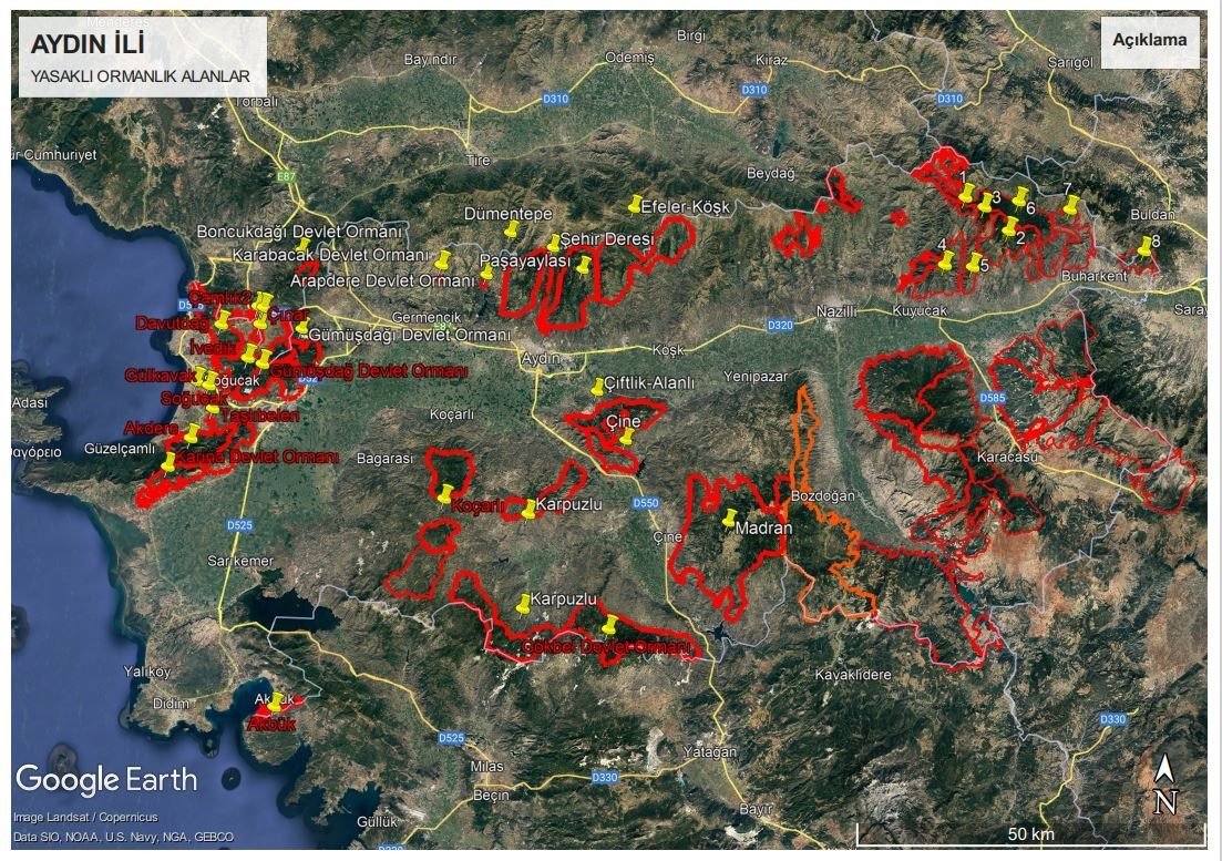 Aydın’da ormanlık alanlara izinsiz girilemeyecek
