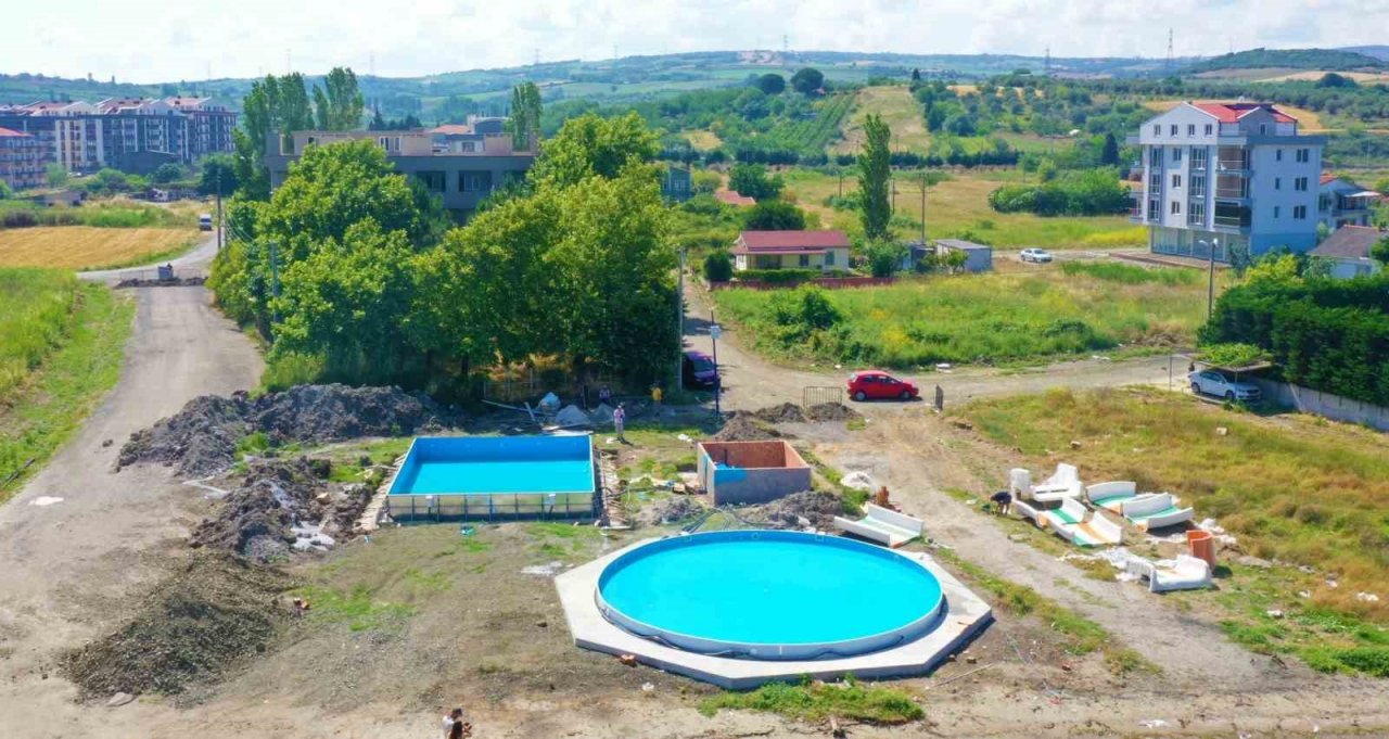 Lapseki’de Aqua Park projesinin çalışmaları sürüyor