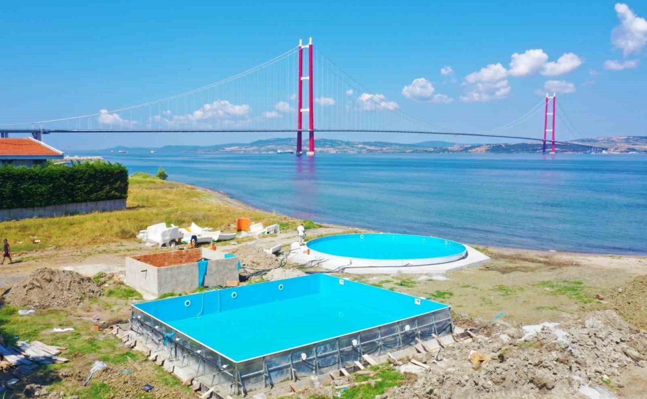 Lapseki’de Aqua Park projesinin çalışmaları sürüyor