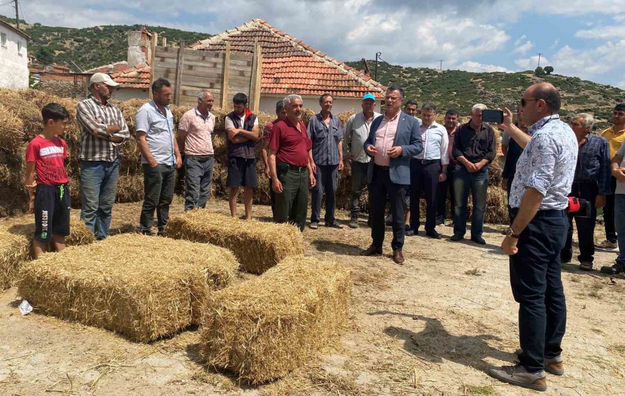 Alaşehir Belediyesi kırsal mahallerde saman dağıttı
