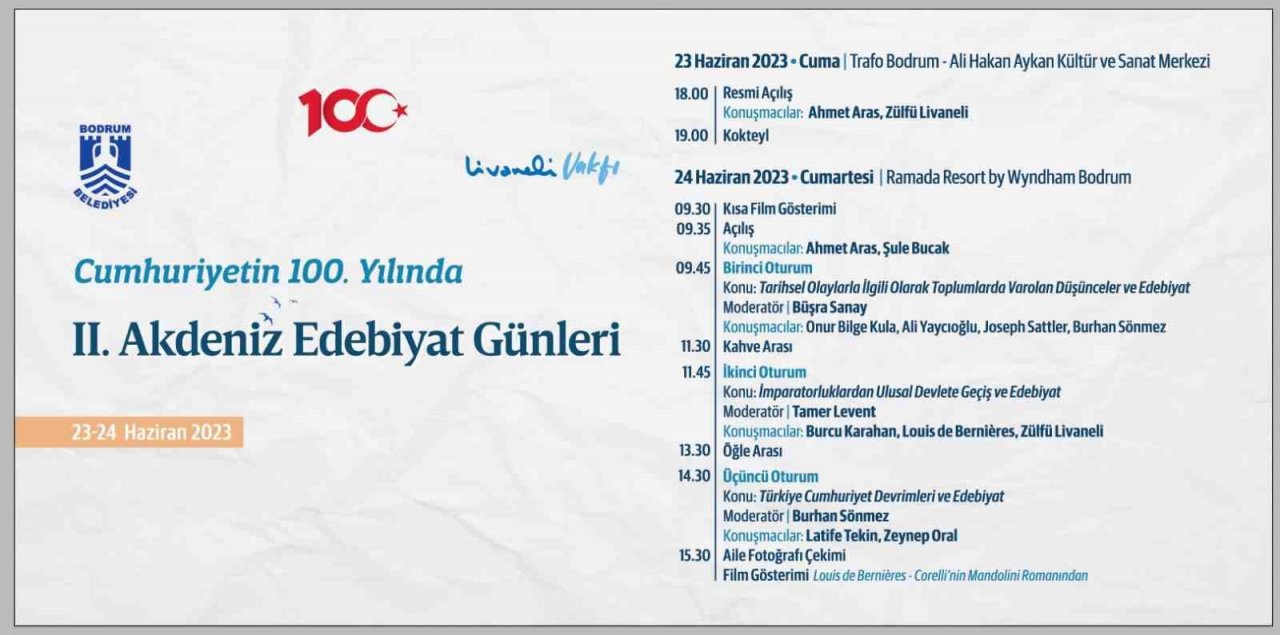 Bodrum’da 2. Akdeniz Edebiyat Günleri düzenleniyor