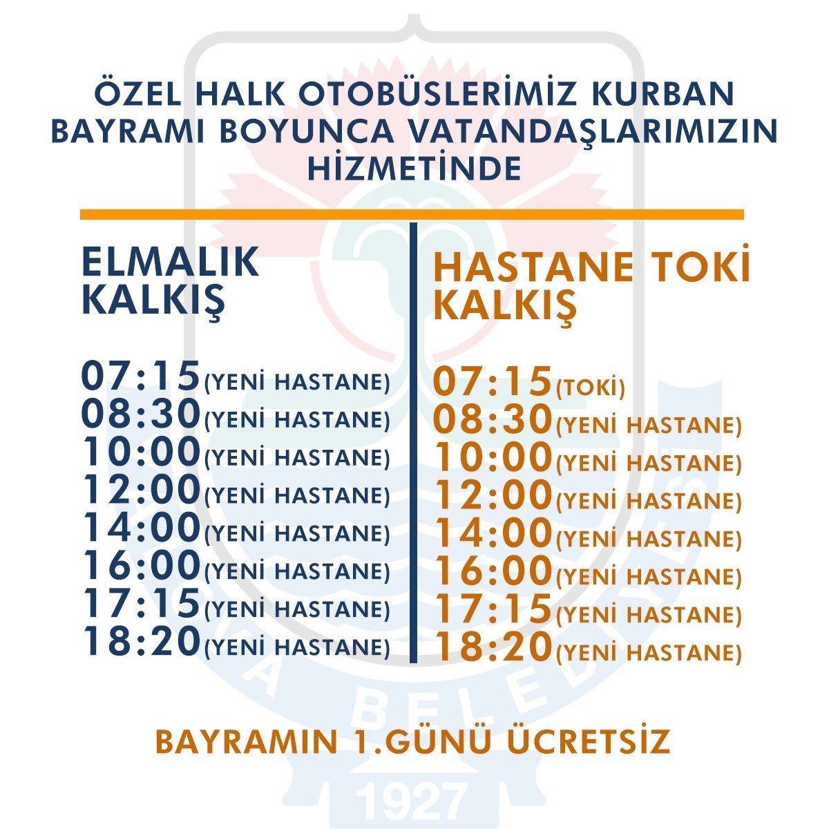 Yalova’da özel halk otobüsleri bayramın 1. günü ücretsiz hizmet verecek