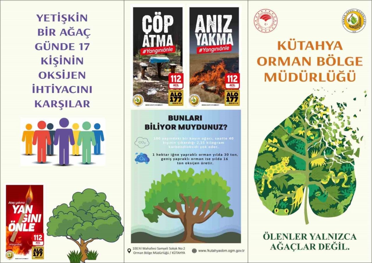 Kütahya’da vatandaşlara orman yangınlarına karşı bilgilendirme broşürü