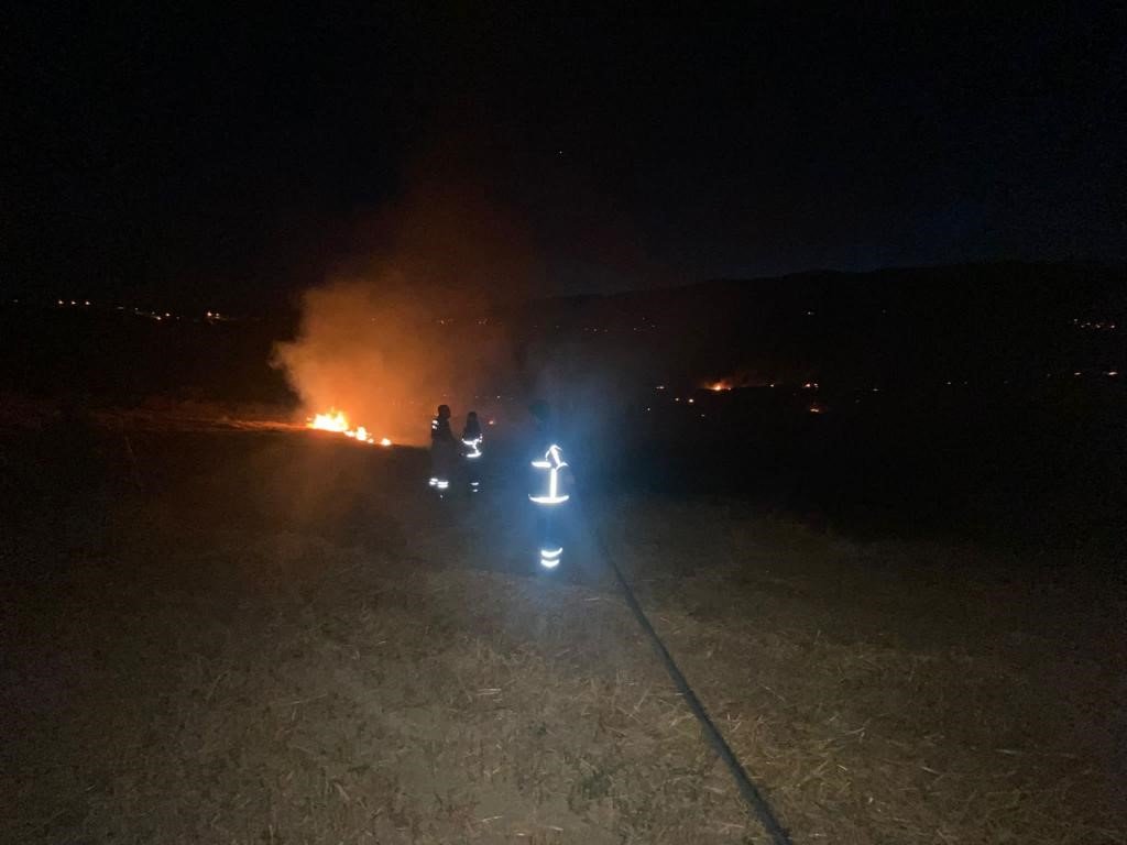 Antakya’da anız yangını