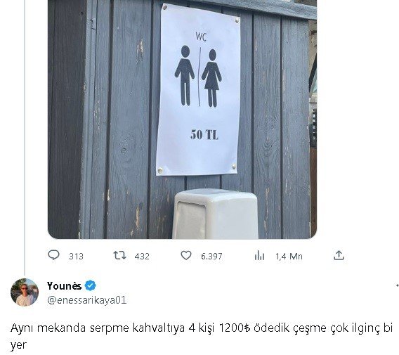 Ünlü tatil merkezi Çeşme’deki 50 TL’lik tuvalet ücreti gündem oldu