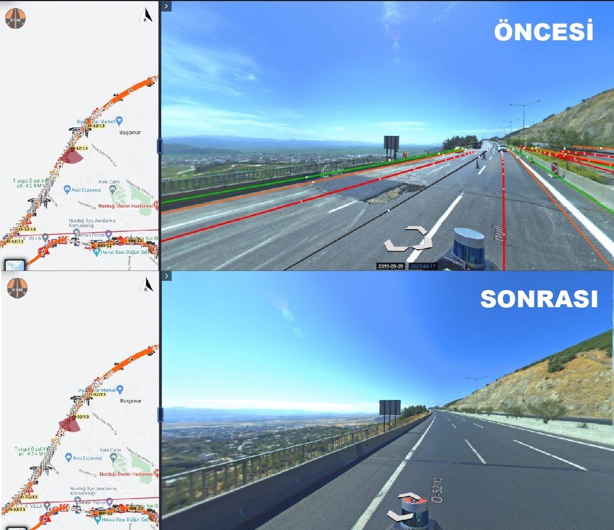 Depremde hasar gören yollar için ‘Görüntü Tabanlı Bilgi Yönetim Sistemi Projesi’