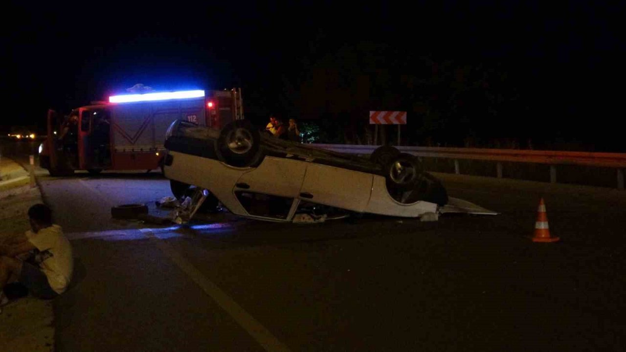 Burdur’da kontrolden çıkan araç takla atıp karşı şeride geçti: 1 ölü, 1 yaralı