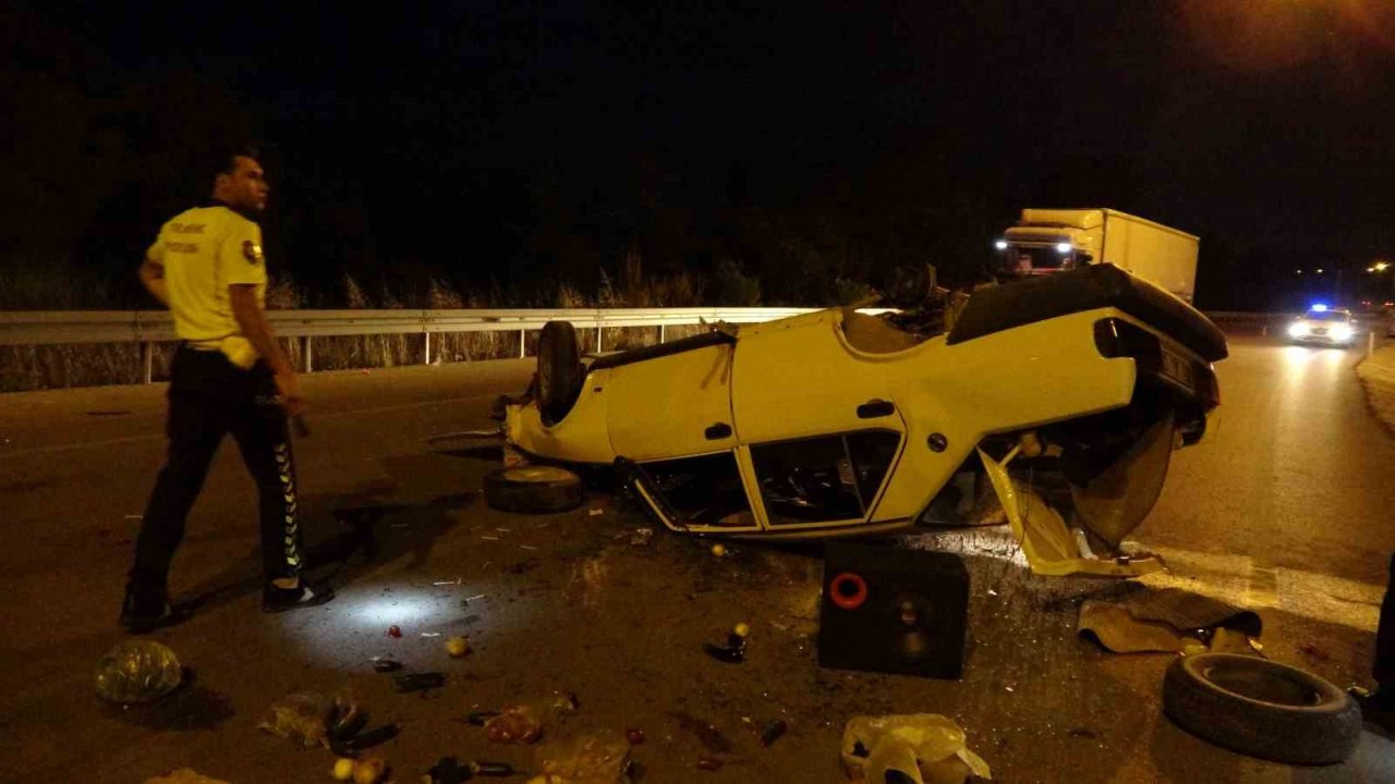 Burdur’da kontrolden çıkan araç takla atıp karşı şeride geçti: 1 ölü, 1 yaralı