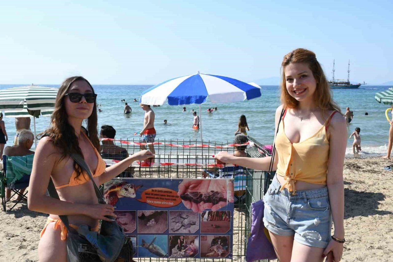 Kuşadası’nda caretta caretta yuvasına çitli koruma