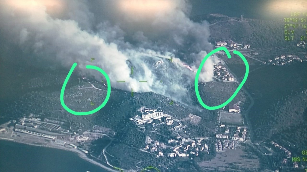 Datça’daki orman yangını yerleşim yerlerini tehdit ediyor