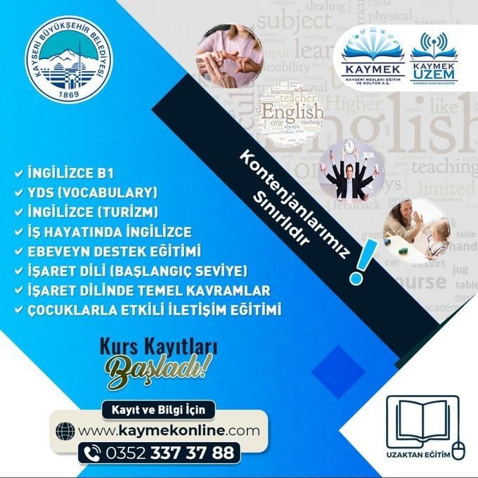 Büyükşehir KAYMEK’in UZEM Kurs Kayıtları sürüyor