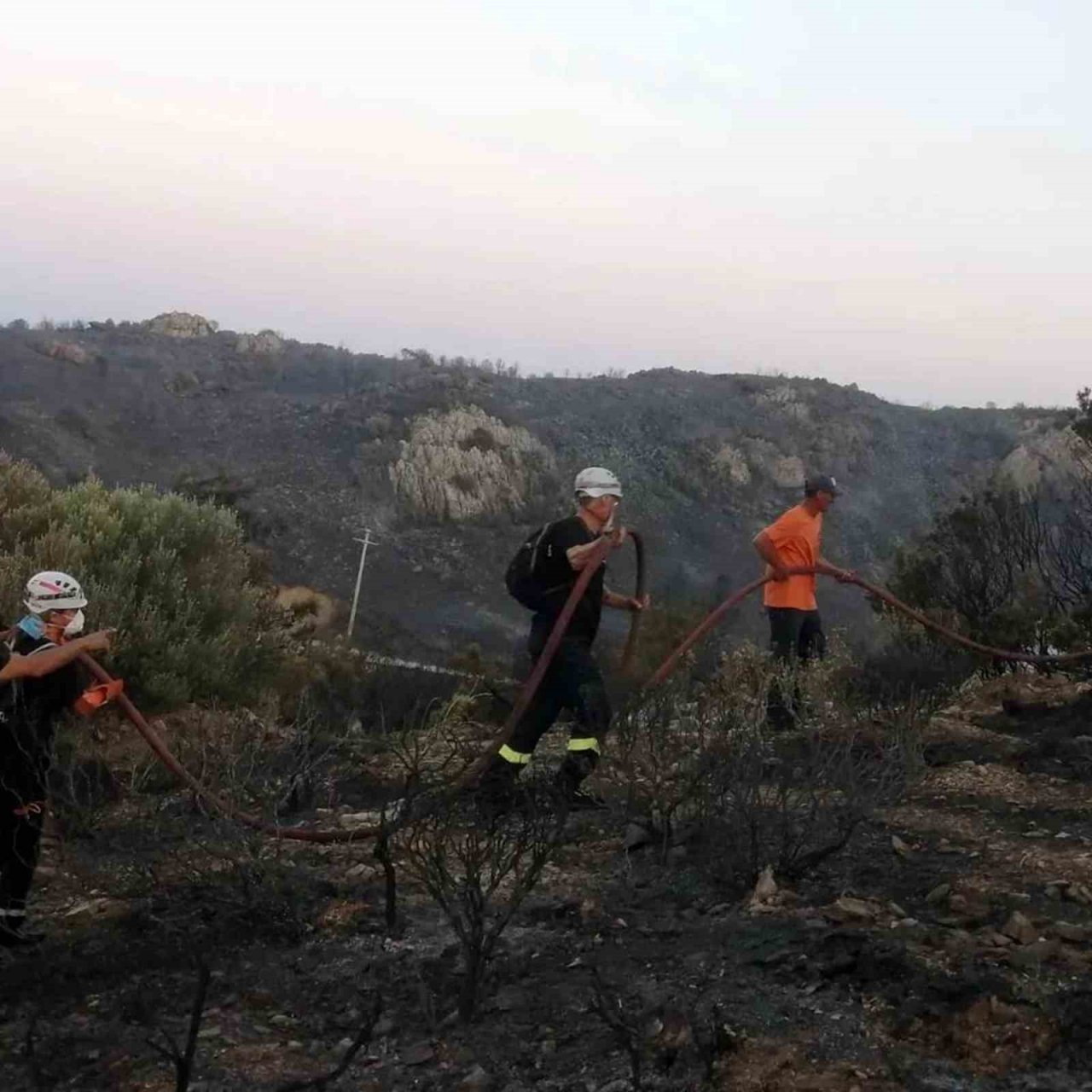 MAG AME gönüllüleri Datça yangını söndürülmesine katkı verdi