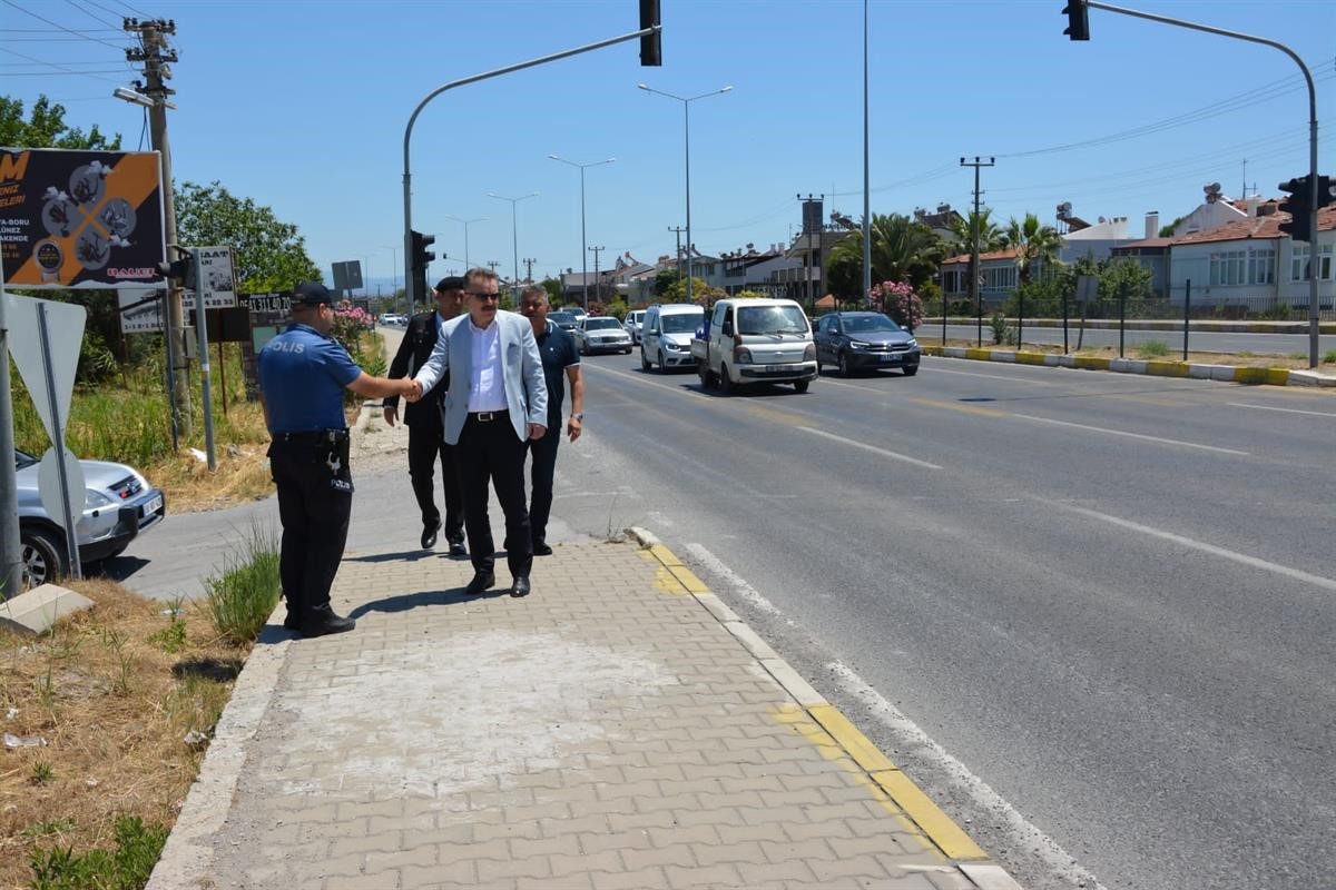 Kaymakam Odabaş bayram boyunca alınan trafik tedbirlerini yerinde denetledi