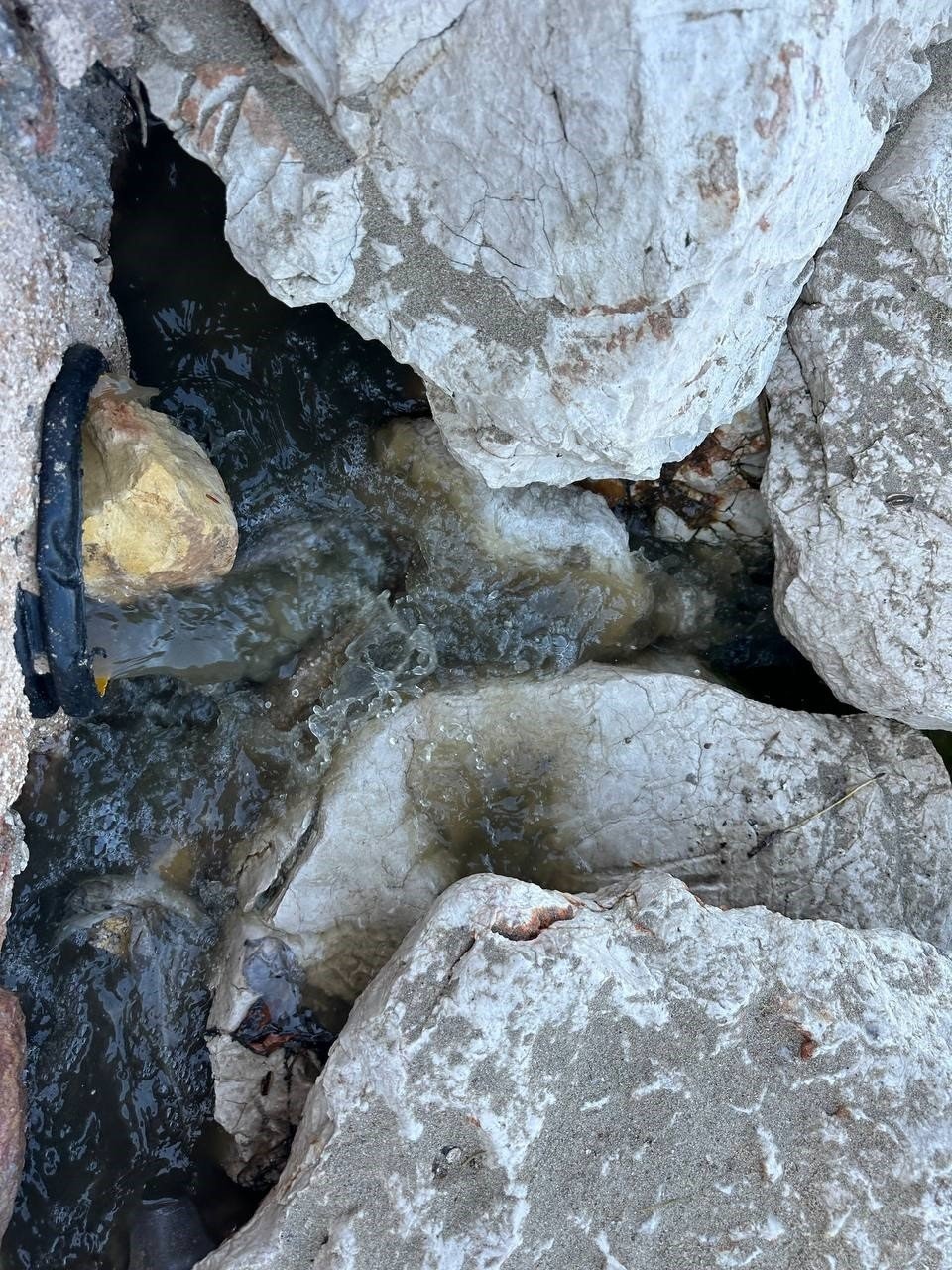 Mavi bayraklı plaja lağım suyu aktı