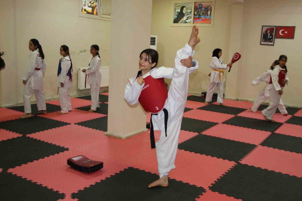 Şırnaklı kadınlar tekvando öğreniyor